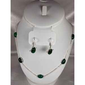 🎁‎ Elegant Green Onyx Gift Set – Necklace & Earrings 💚